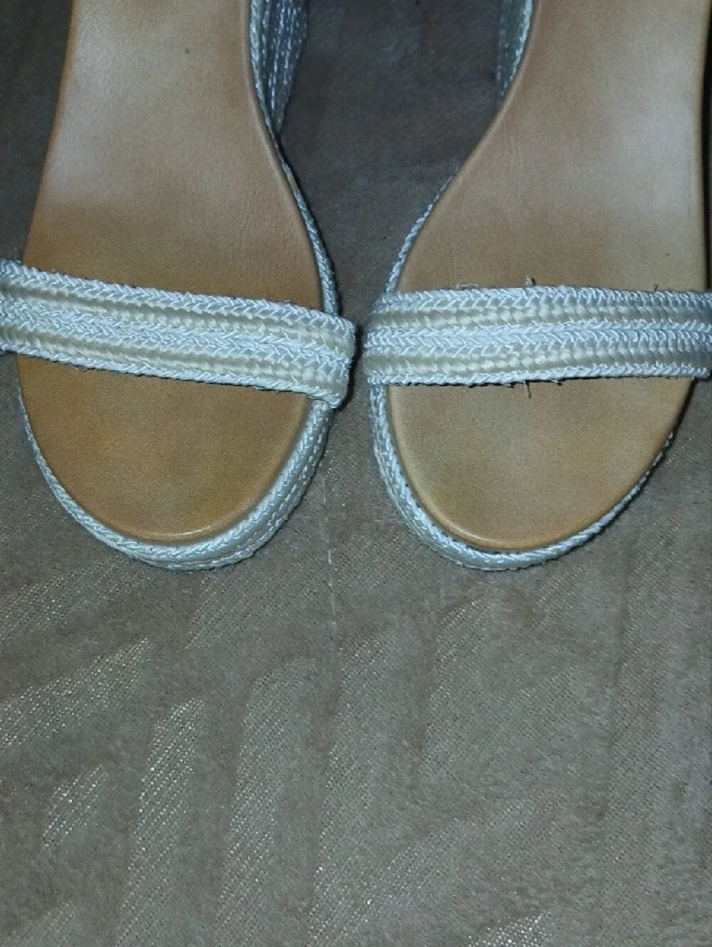 Women’s MIA Wedge Sandals - Cream Braided Platform And Straps Sz: 9